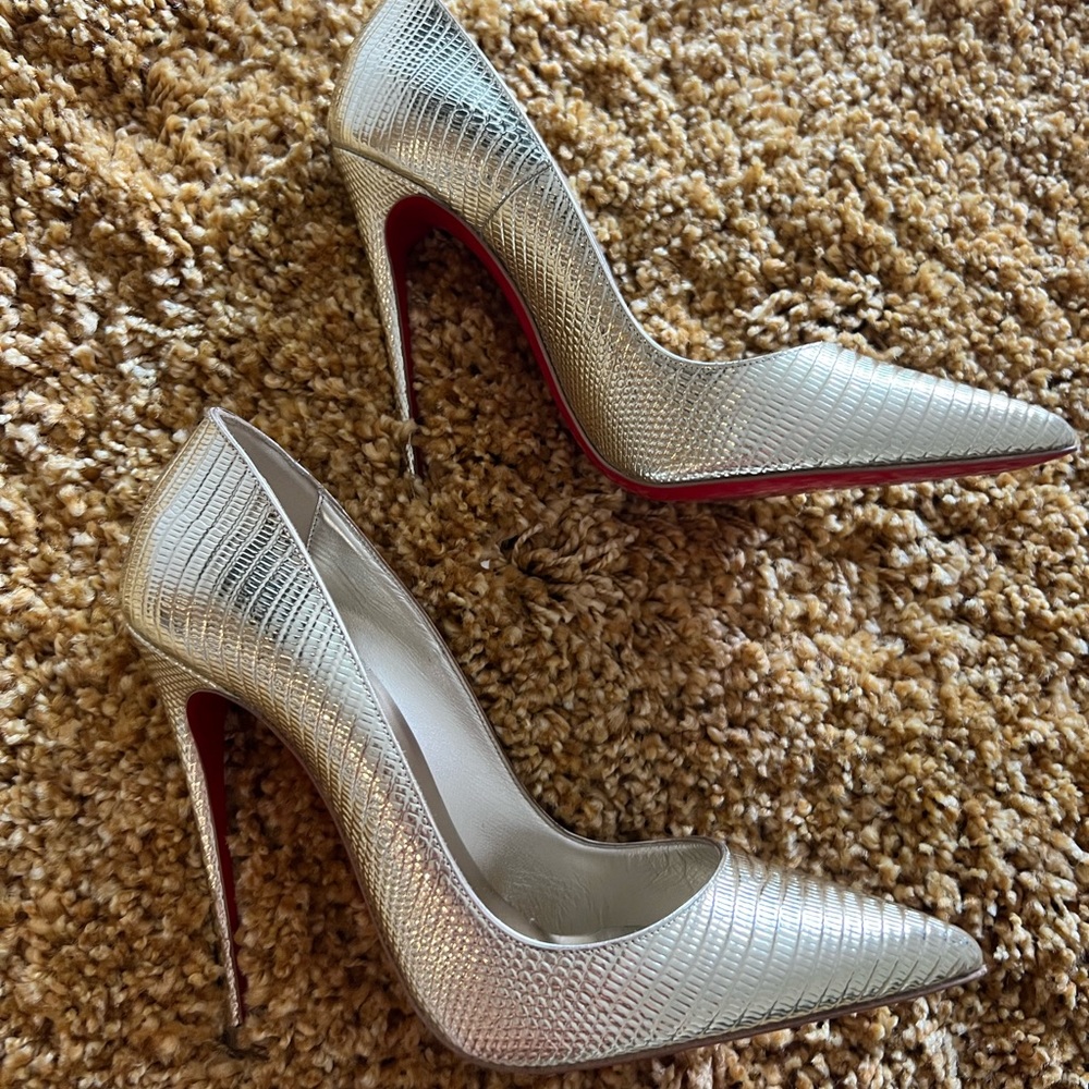 Christian Louboutin golden heels